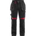 Blaklader Craftsman Work Trousers, Black/Red