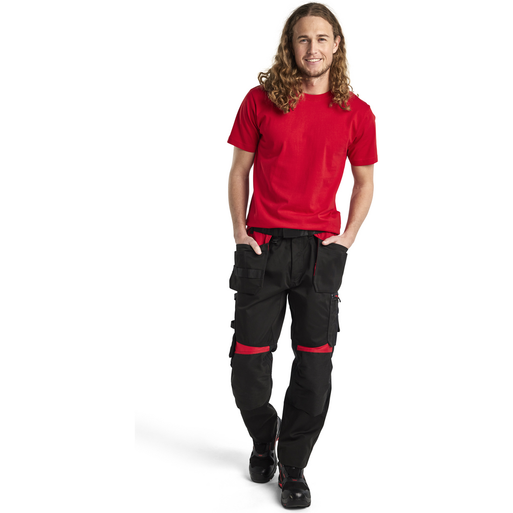 Blaklader Craftsman Work Trousers, Black/Red (5)