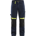 Blaklader Craftsman Work Trousers, Dark Navy/Yellow