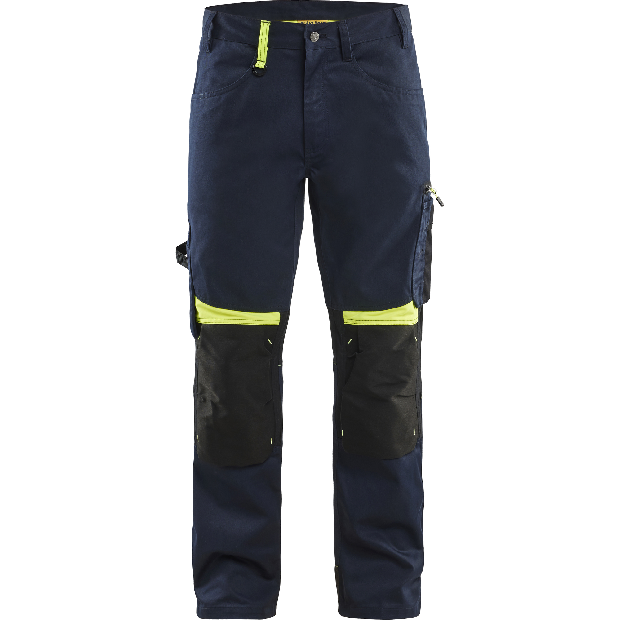 Blaklader Craftsman Work Trousers, Dark Navy/Yellow