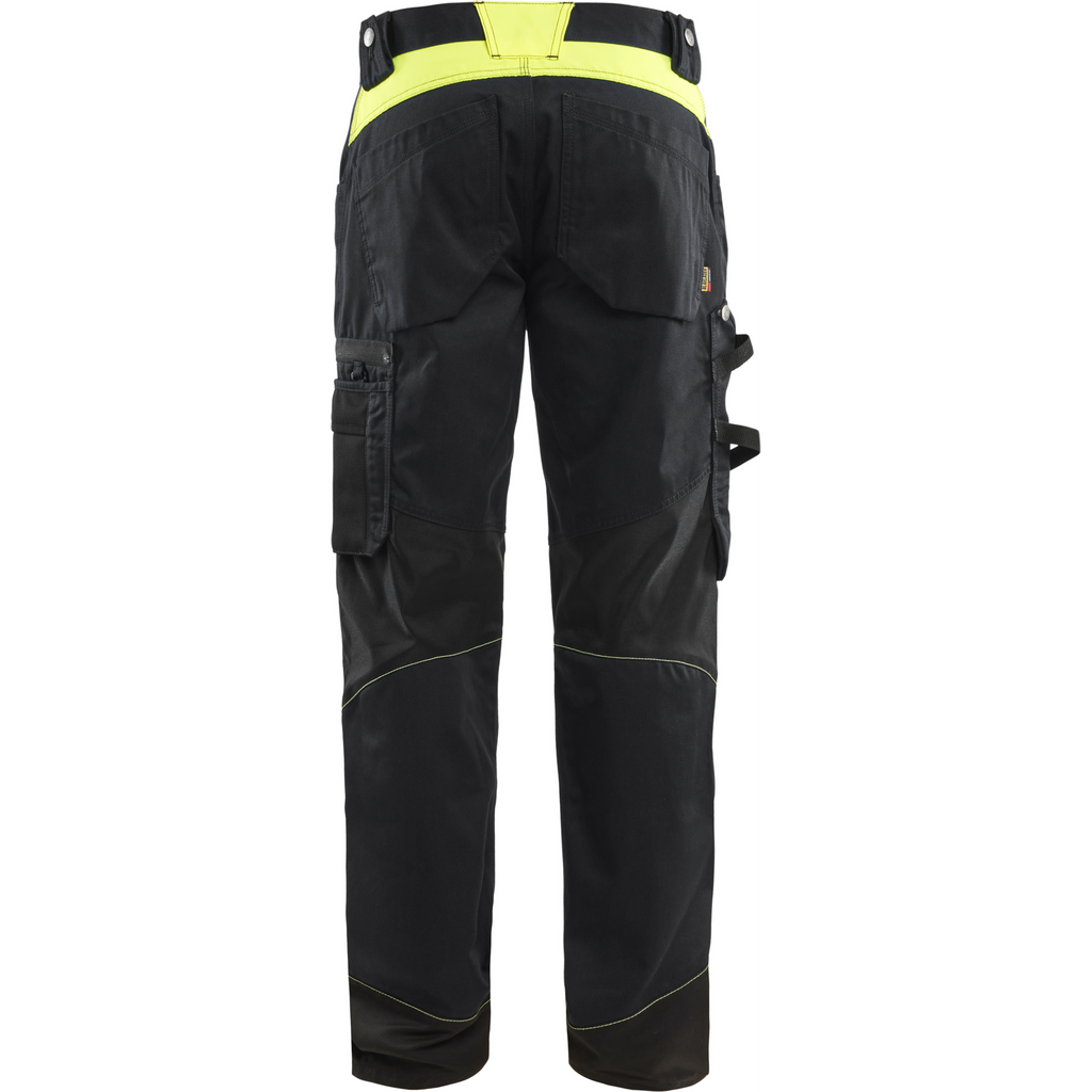 Blaklader Craftsman Work Trousers, Black/Yellow (4)