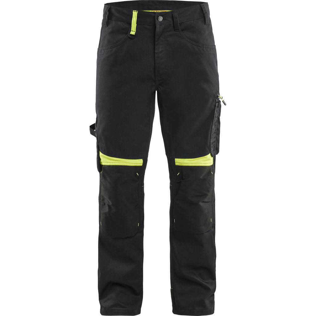 Blaklader Craftsman Work Trousers, Black/Yellow