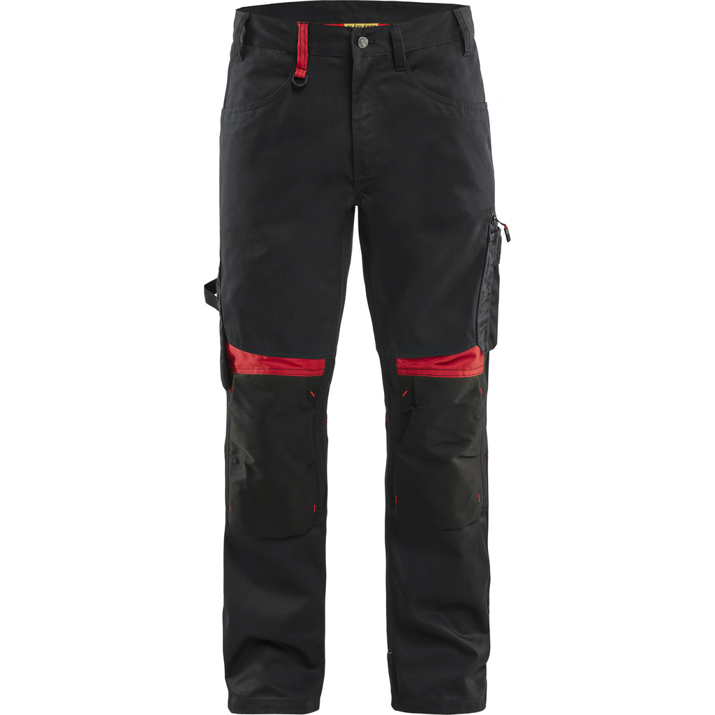 Blaklader Craftsman Work Trousers, Black/Red