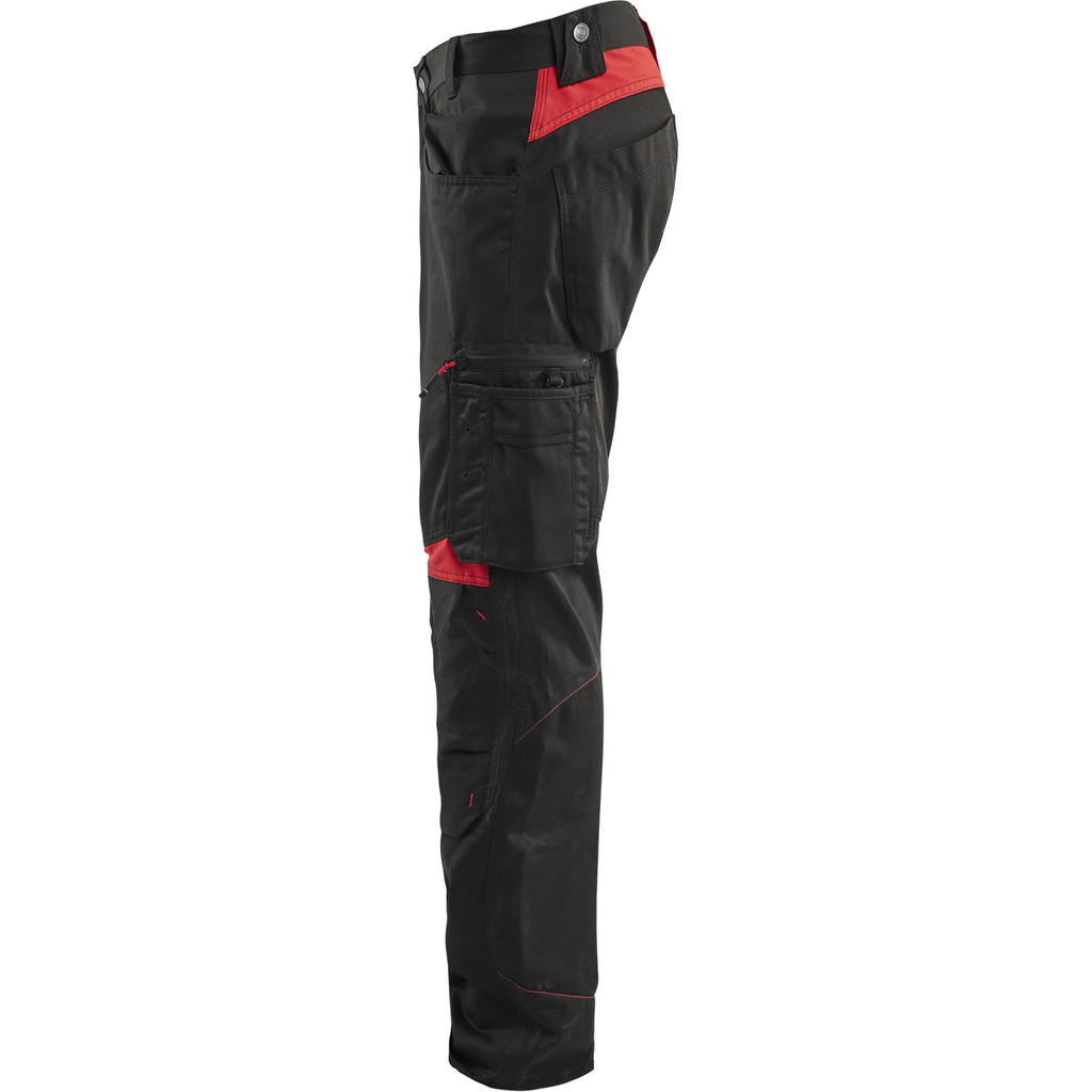 Blaklader Craftsman Work Trousers, Black/Red (3)