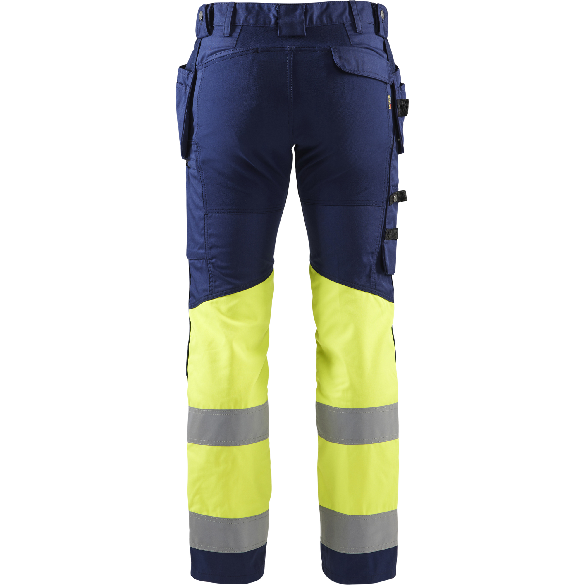 Blaklader High Vis Stretch Work Trousers, Navy Blue/ Yellow (4)