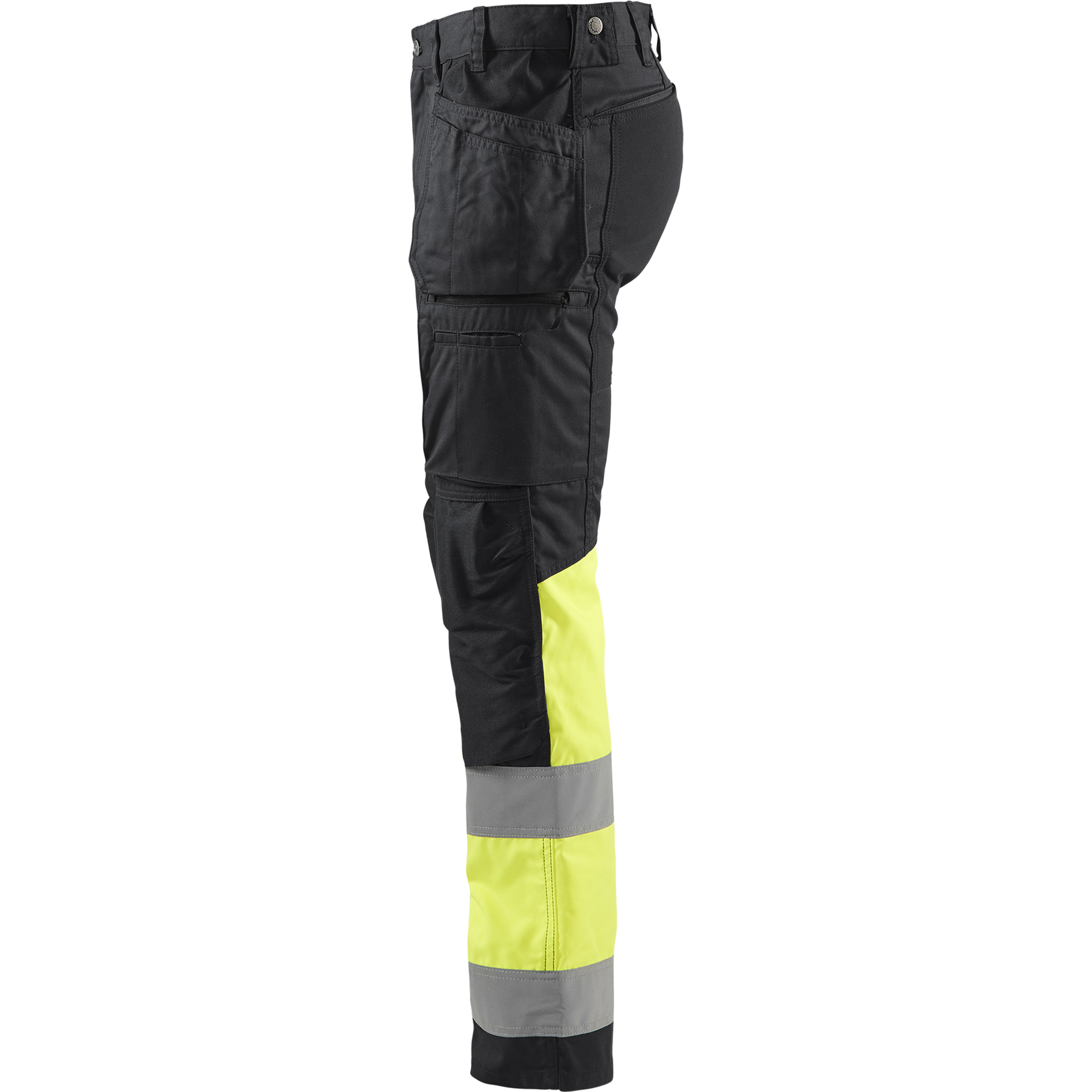 Blaklader High Vis Stretch Work Trousers, Black/Yellow (3)