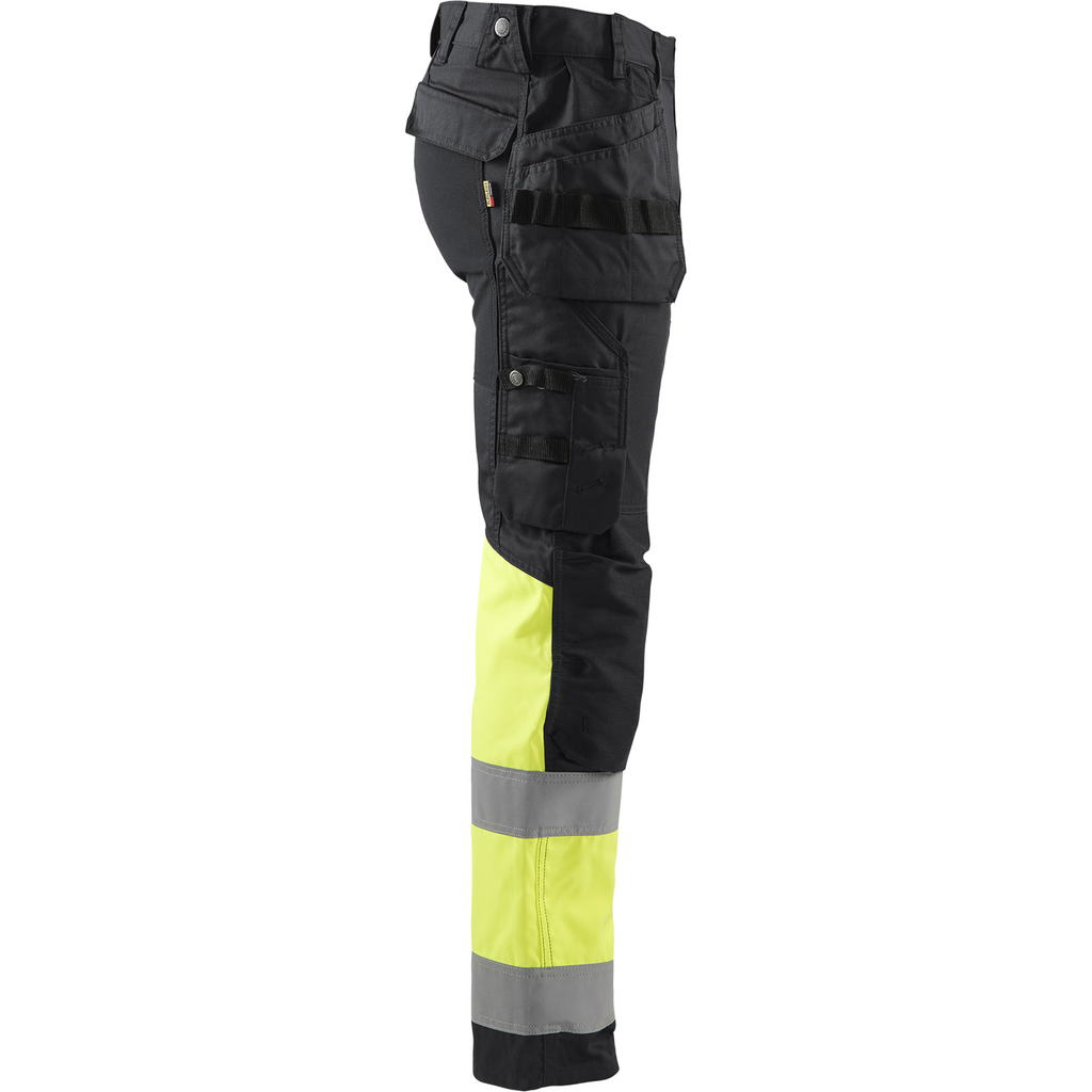 Blaklader High Vis Stretch Work Trousers, Black/Yellow (2)