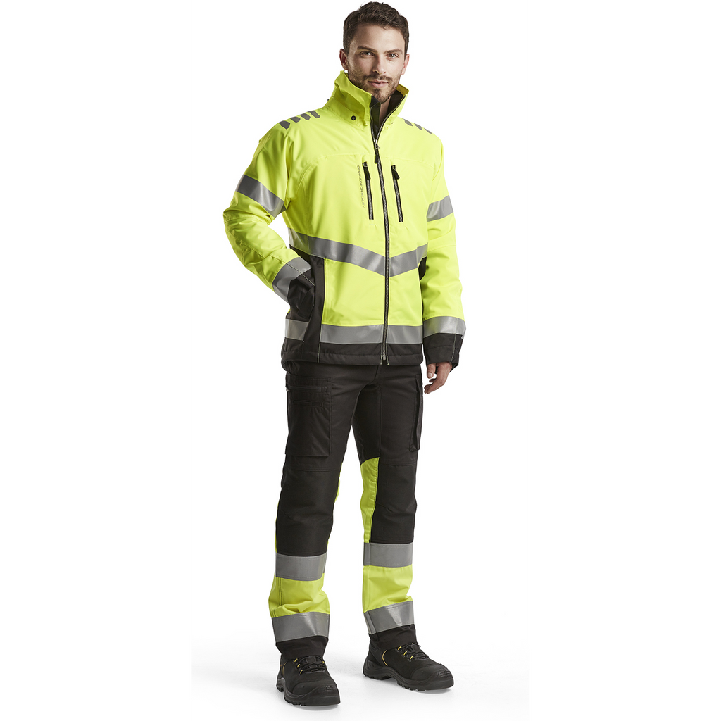 Blaklader High Vis Stretch Work Trousers, Black/Yellow (5)
