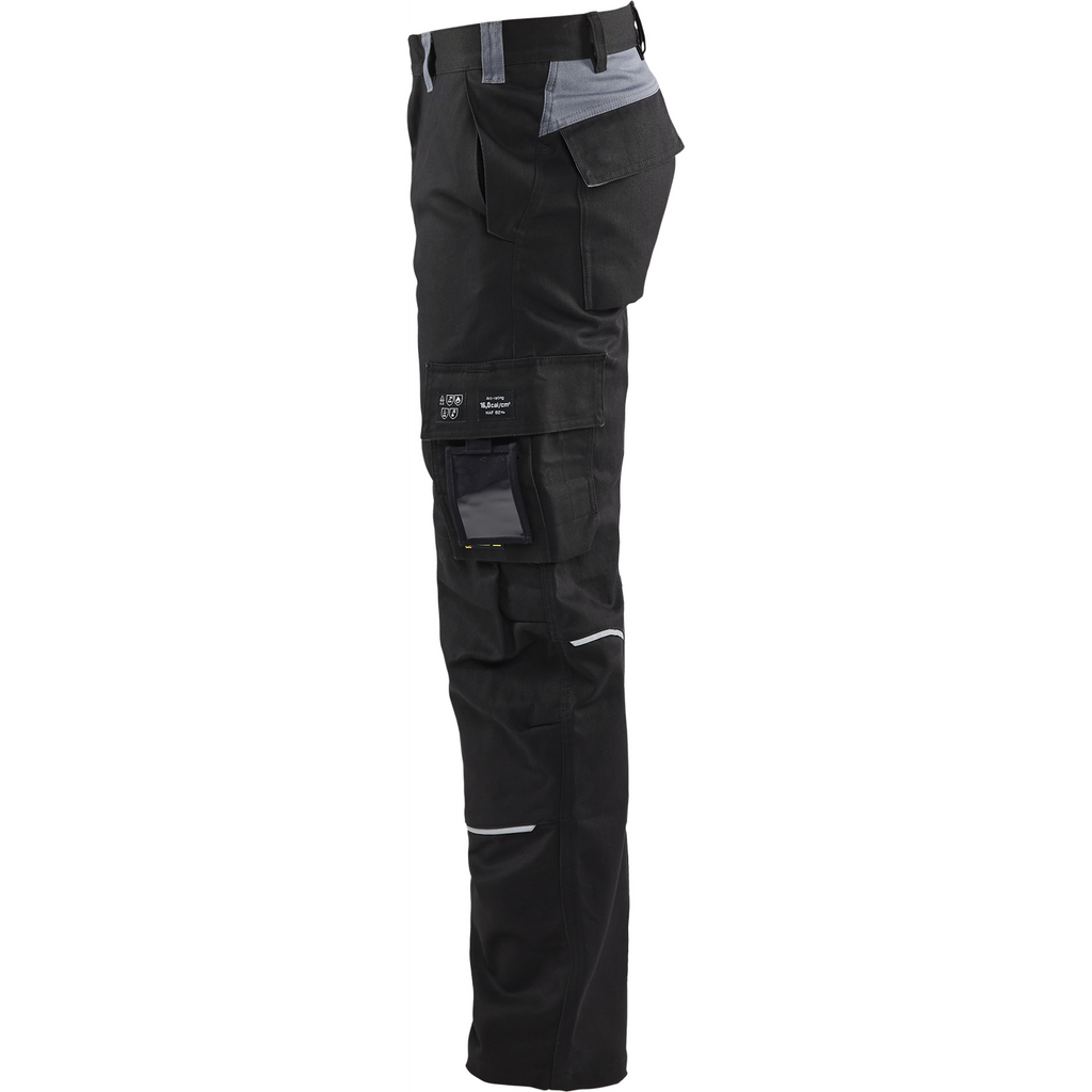 Blaklader Flame Resistant Work Trousers, Black/Grey (2)