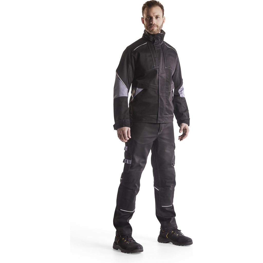 Blaklader Flame Resistant Work Trousers, Black/Grey (4)