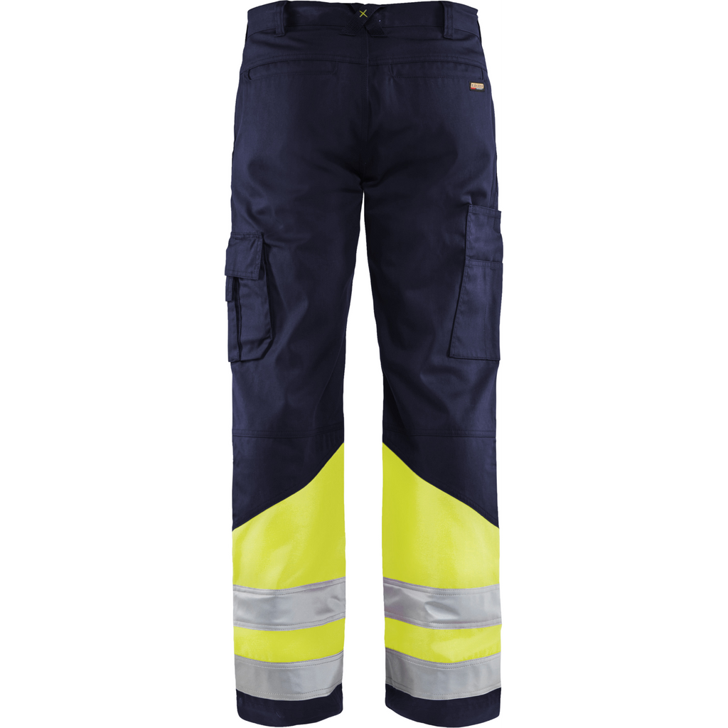 Blaklader High Vis Work Trousers, Navy/Yellow (4)