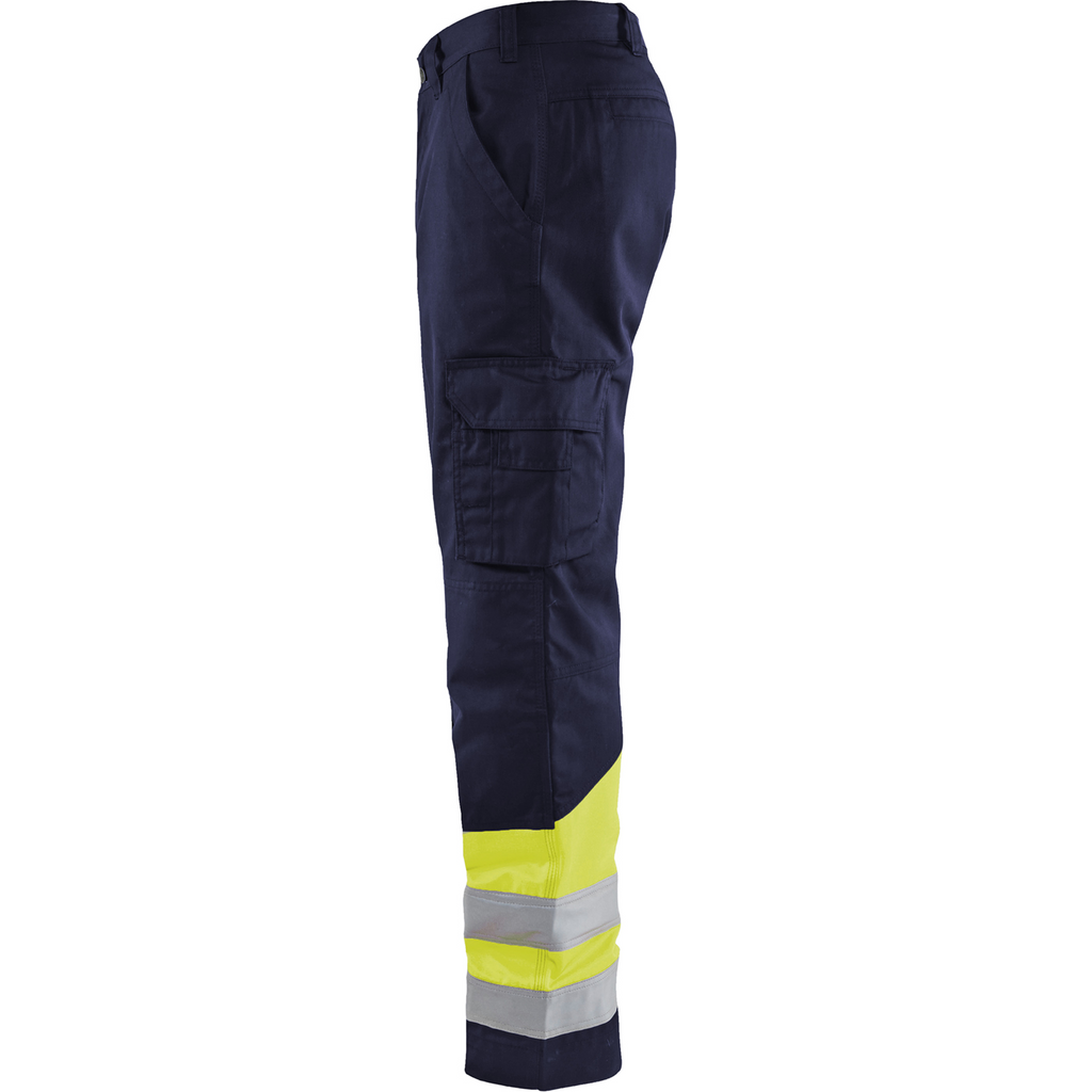 Blaklader High Vis Work Trousers, Navy/Yellow (3)