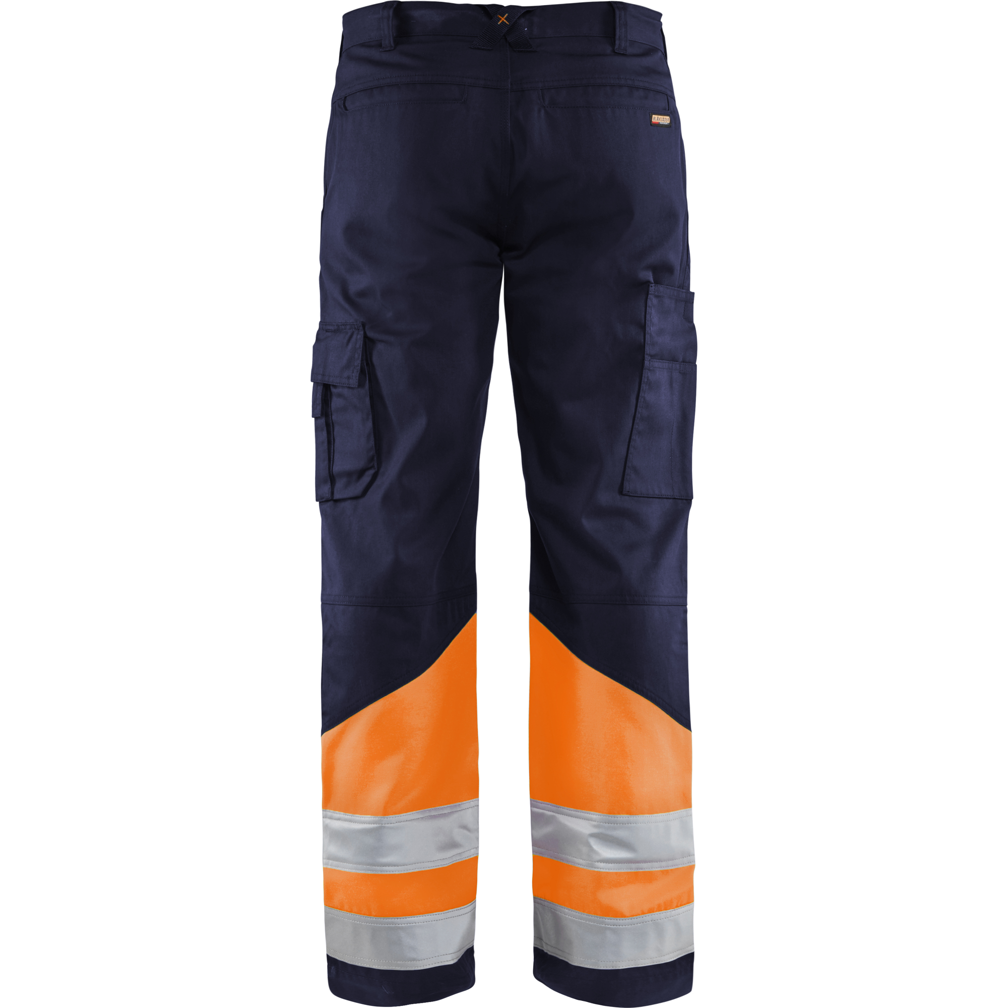 Blaklader High Vis Work Trousers, Navy Blue/Orange (3)