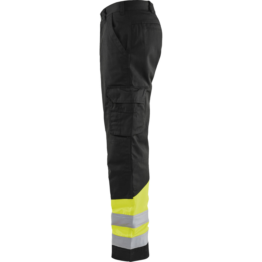 Blaklader High Vis Work Trousers, Black/Yellow (3)