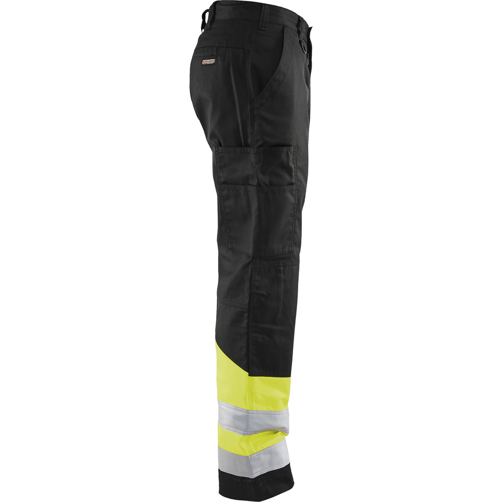 Blaklader High Vis Work Trousers, Black/Yellow (2)