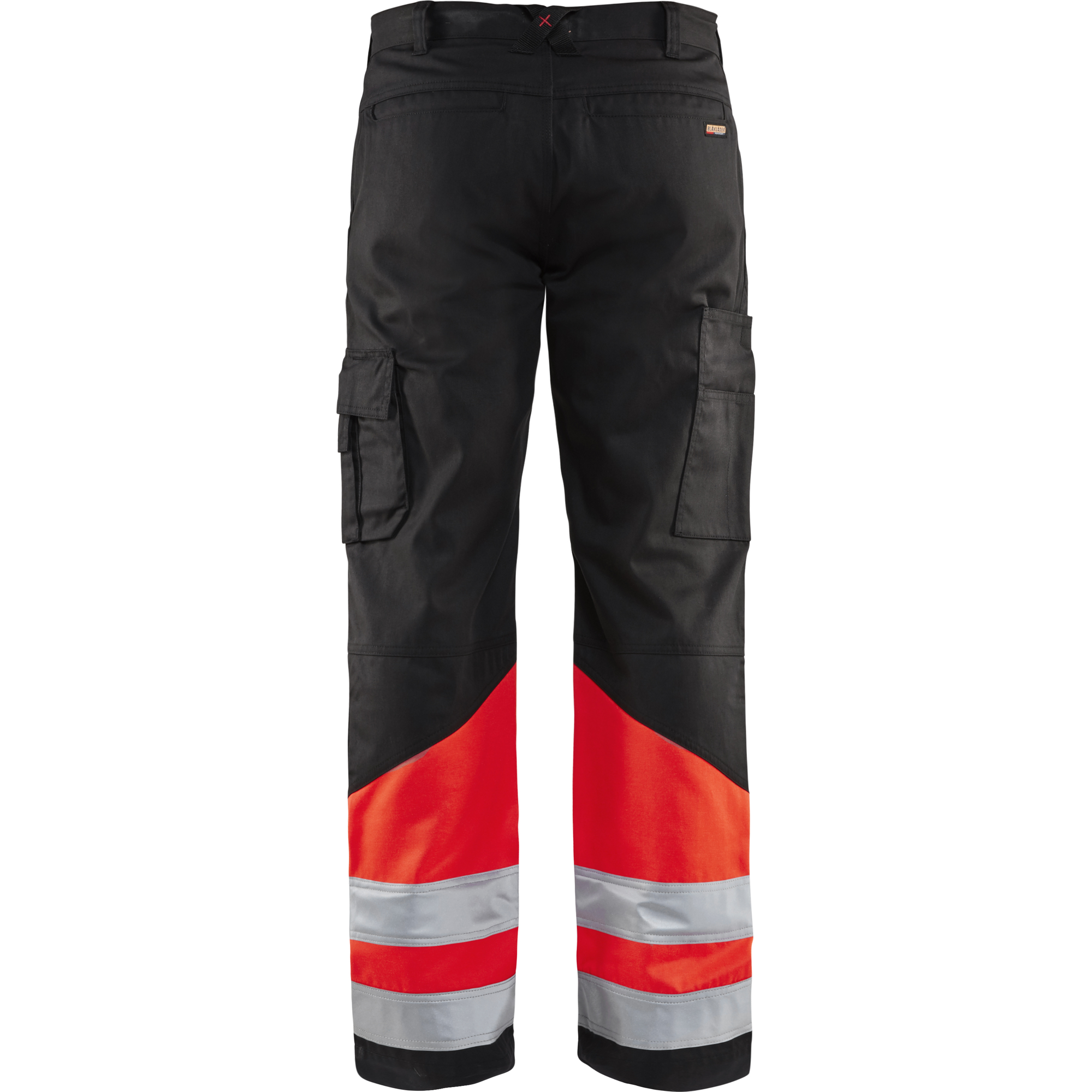 Blaklader High Vis Work Trousers, Black/High Vis Red (3)
