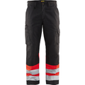 Blaklader High Vis Work Trousers, Black/High Vis Red