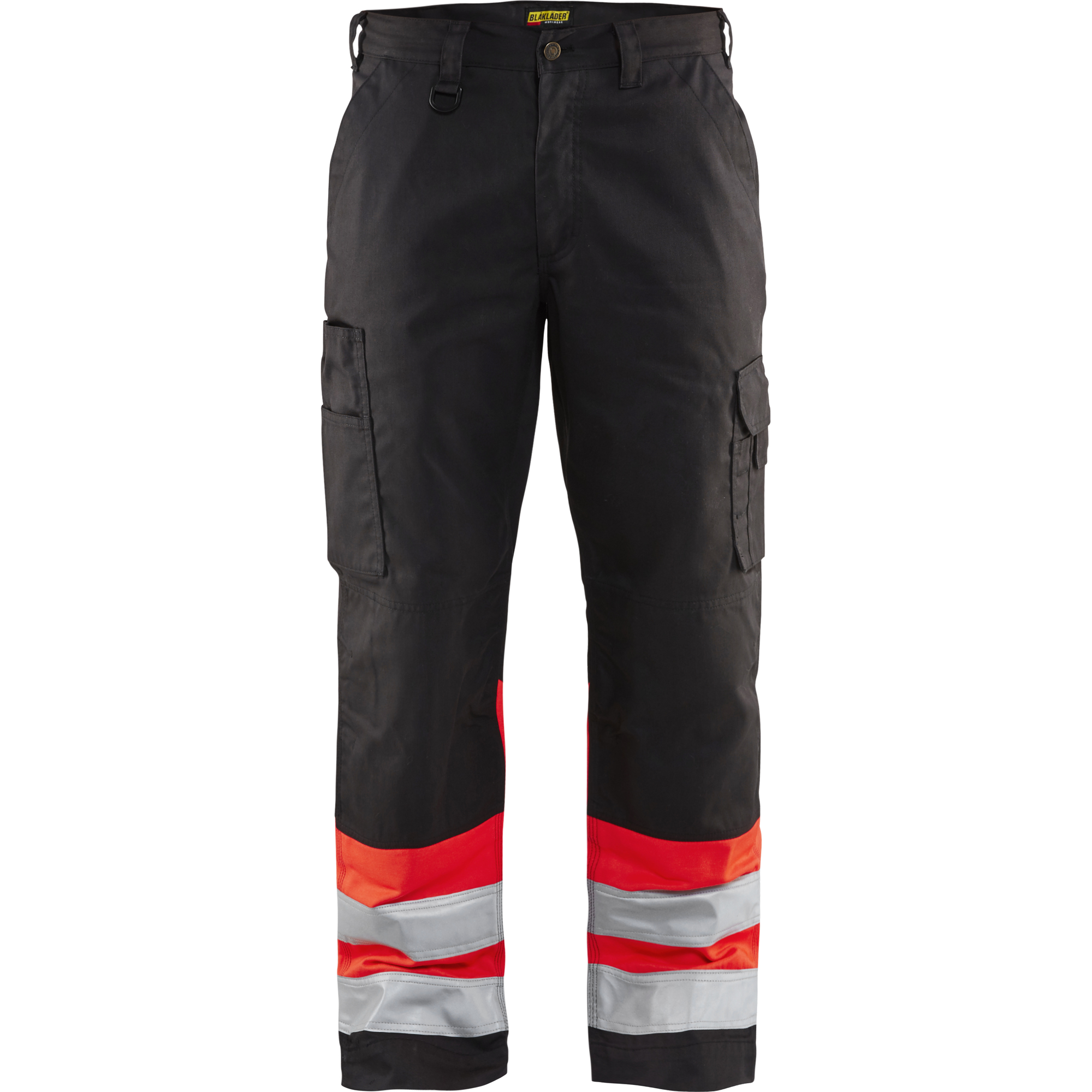 Blaklader High Vis Work Trousers, Black/High Vis Red
