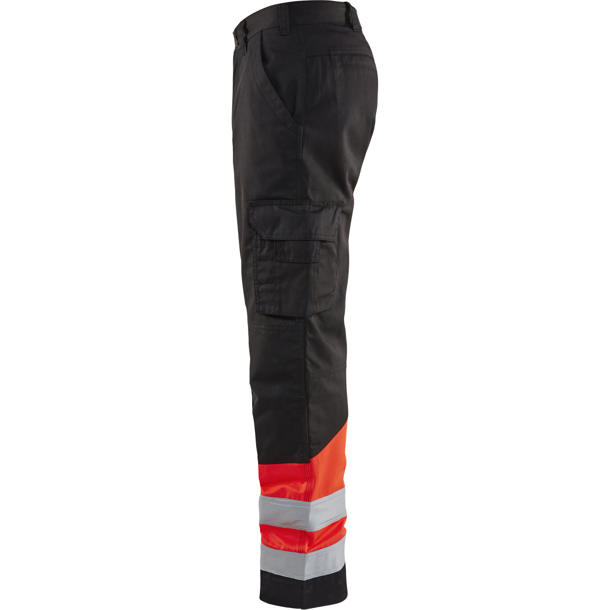 Blaklader High Vis Work Trousers, Black/High Vis Red (2)
