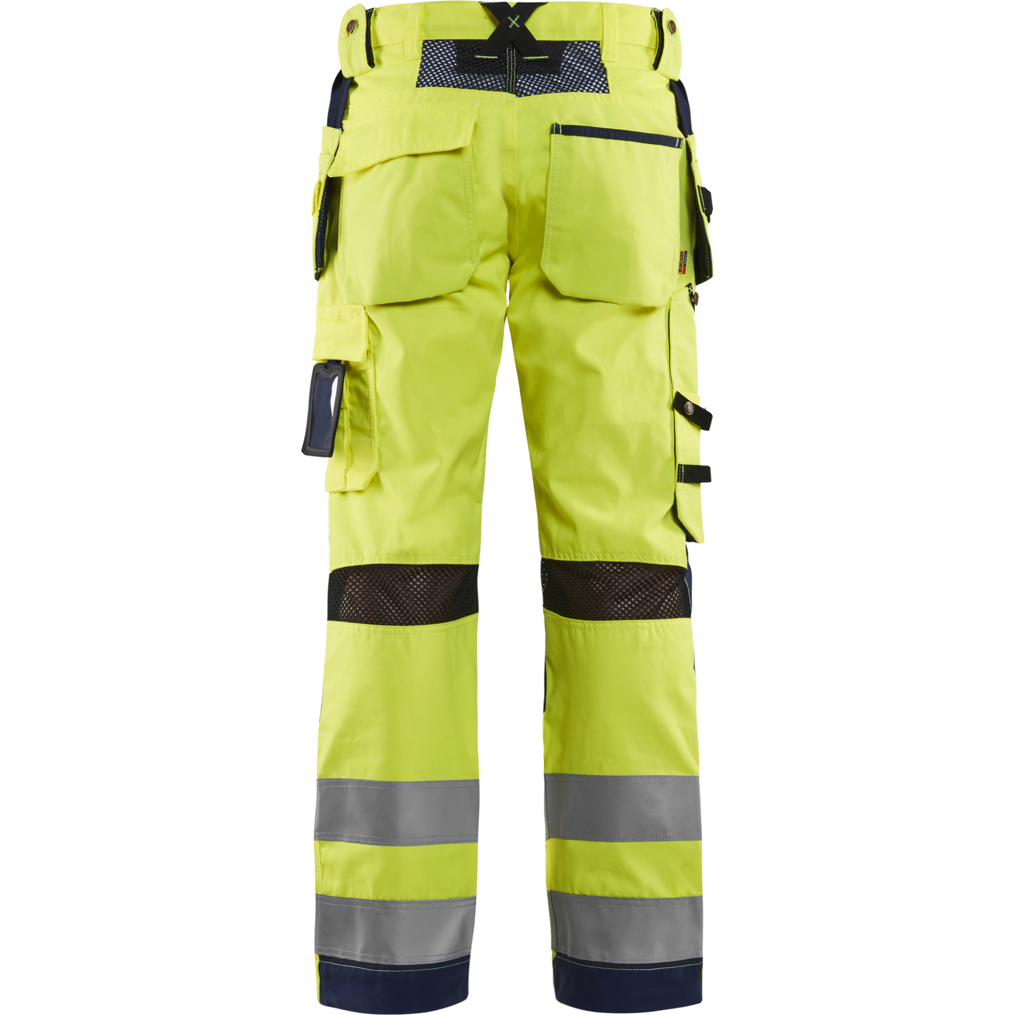 Blaklader High Vis Work Trousers with Ventilation Effect, Yellow/Navy Blue (4)