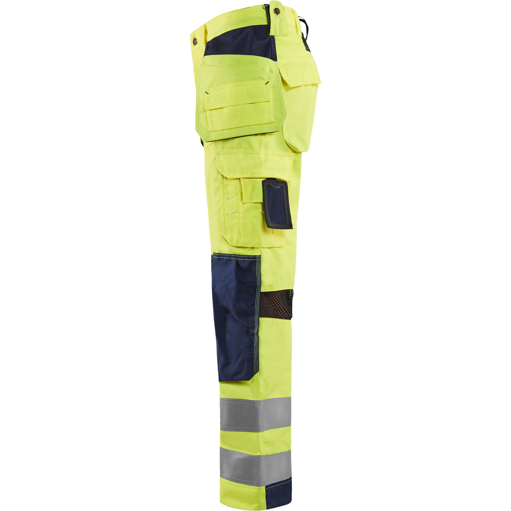 Blaklader High Vis Work Trousers with Ventilation Effect, Yellow/Navy Blue (3)