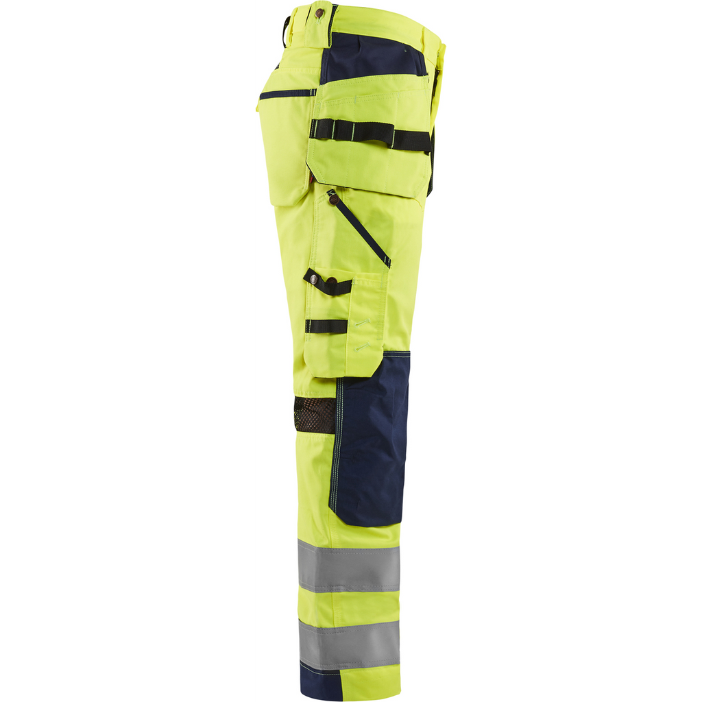 Blaklader High Vis Work Trousers with Ventilation Effect, Yellow/Navy Blue (2)