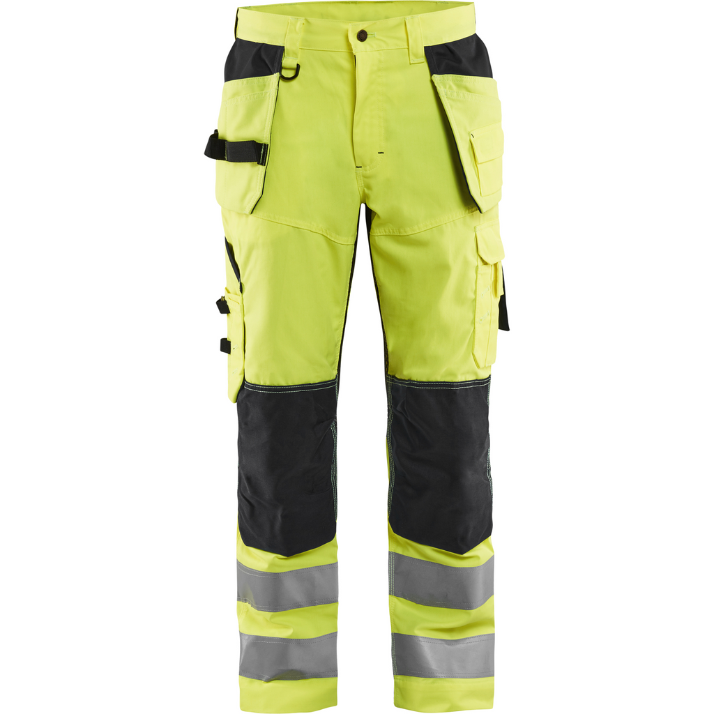 Blaklader High Vis Work Trousers with Ventilation, Yellow/Black