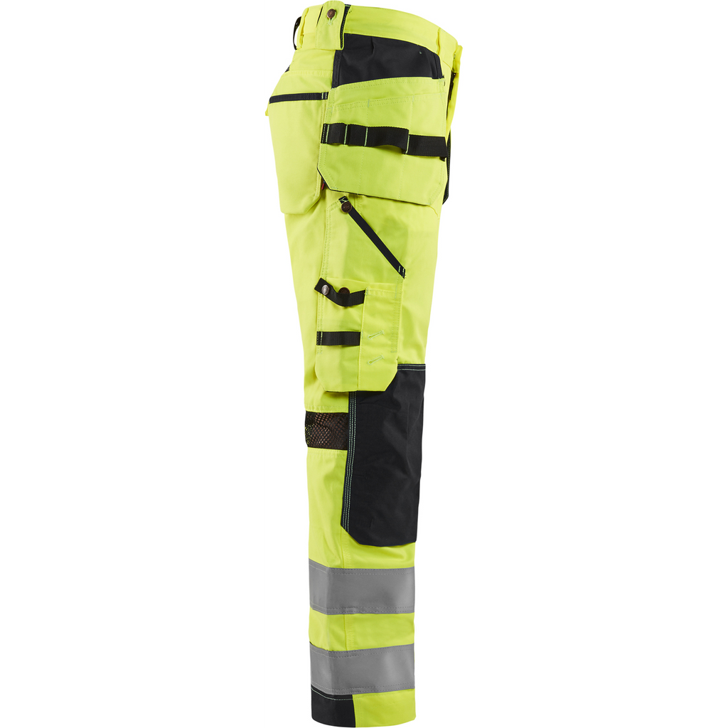 Blaklader High Vis Work Trousers with Ventilation, Yellow/Black (2)