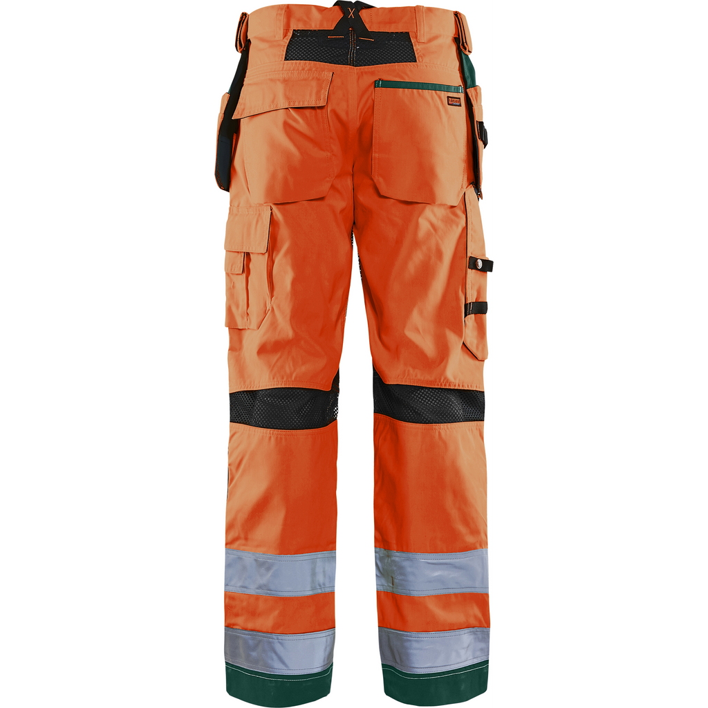 Blaklader High Vis Work trousers with ventilation effect, orange/green (3)