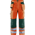 Blaklader High Vis Work trousers with ventilation effect, orange/green