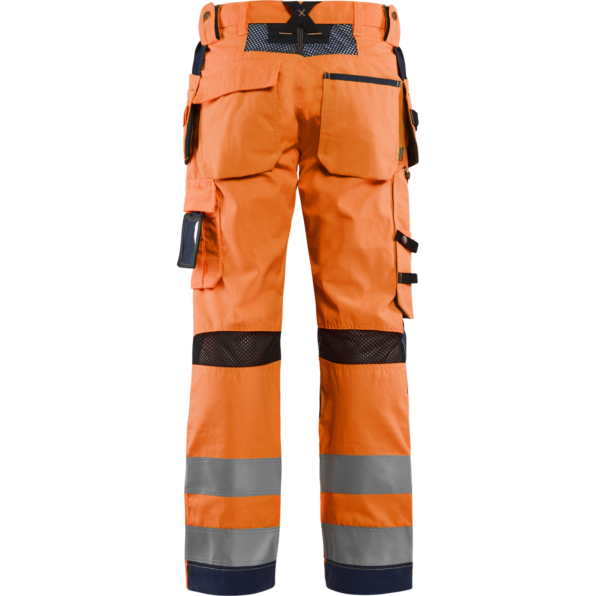 Blaklader High Vis Work Trousers with Ventilation Effect, Orange/Navy Blue (3)