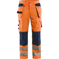 Blaklader High Vis Work Trousers with Ventilation Effect, Orange/Navy Blue