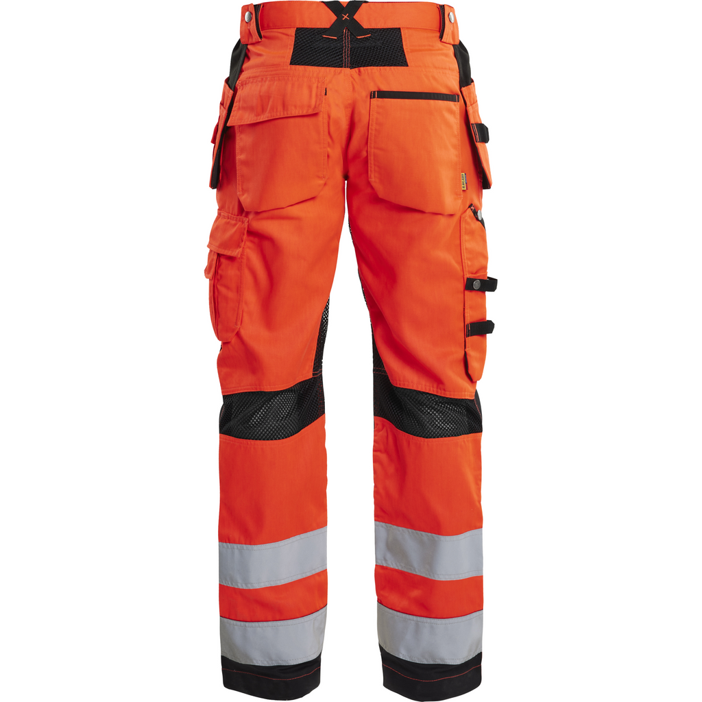 Blaklader High Vis Work Trousers with Ventilation Effect, Red/Black (4)