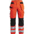 Blaklader High Vis Work Trousers with Ventilation Effect, Red/Black