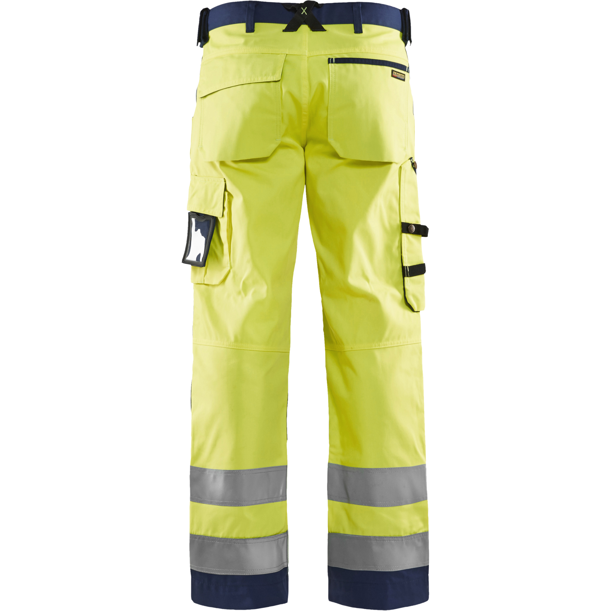 Blaklader High Vis Work Trousers, Yellow/Navy Blue (4)