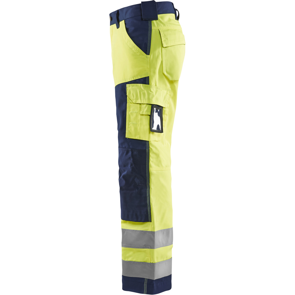 Blaklader High Vis Work Trousers, Yellow/Navy Blue (3)