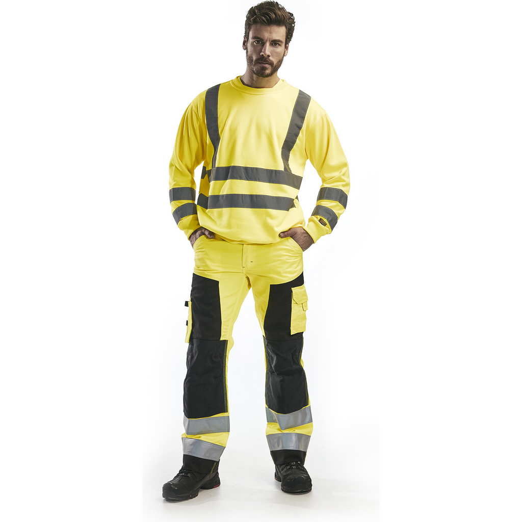 Blaklader High Vis Work Trousers, Yellow/Black (5)