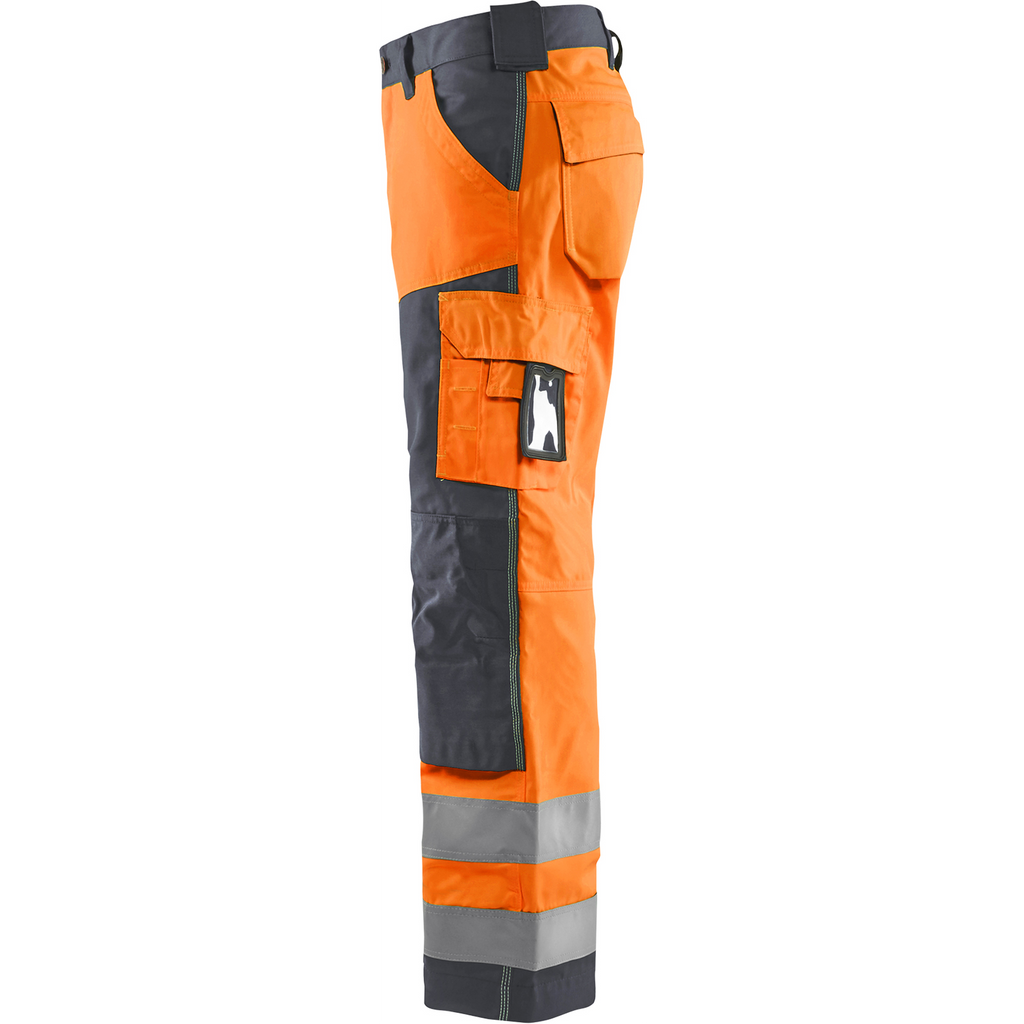Blaklader High Vis Work Trousers, Orange/Medium Grey (3)
