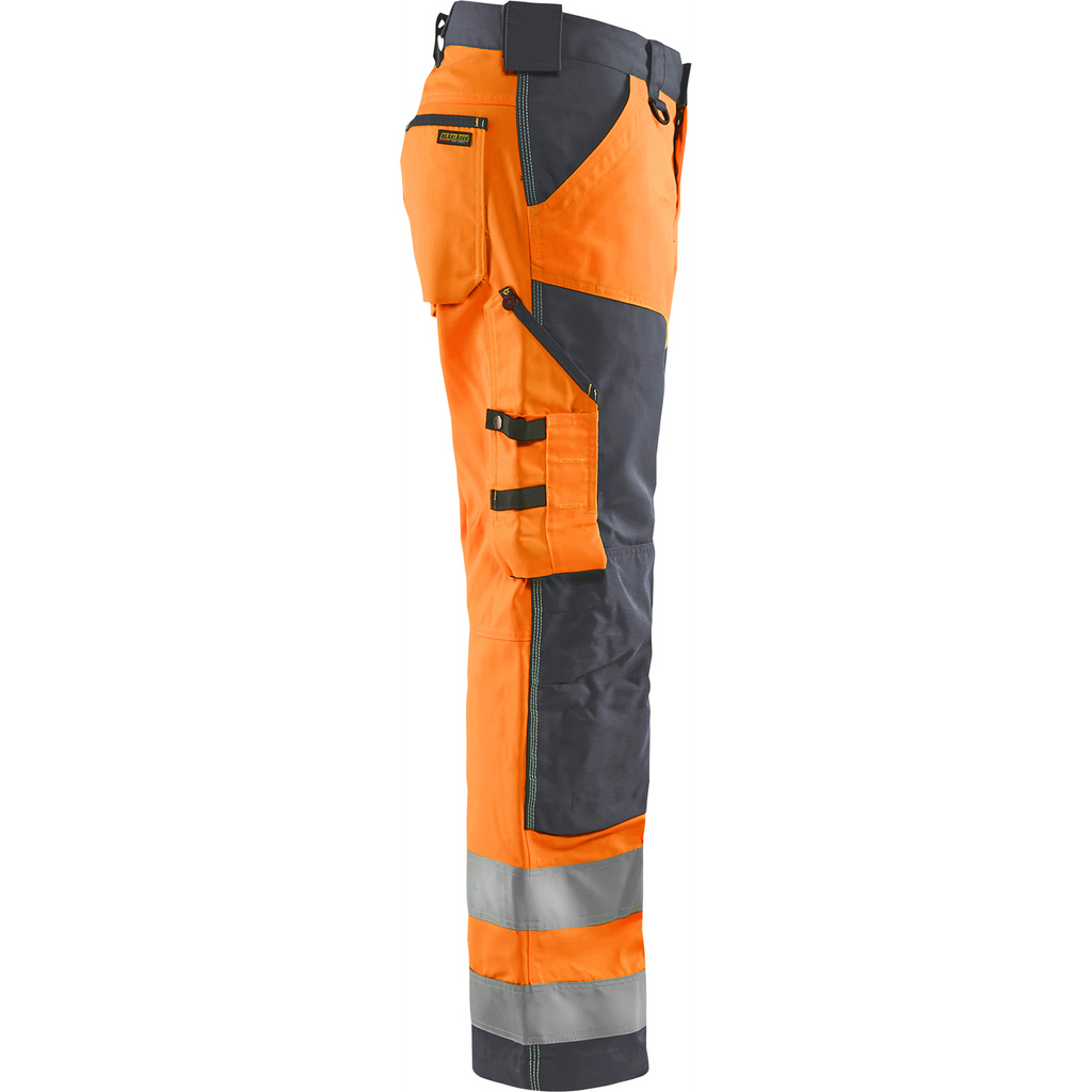 Blaklader High Vis Work Trousers, Orange/Medium Grey (2)