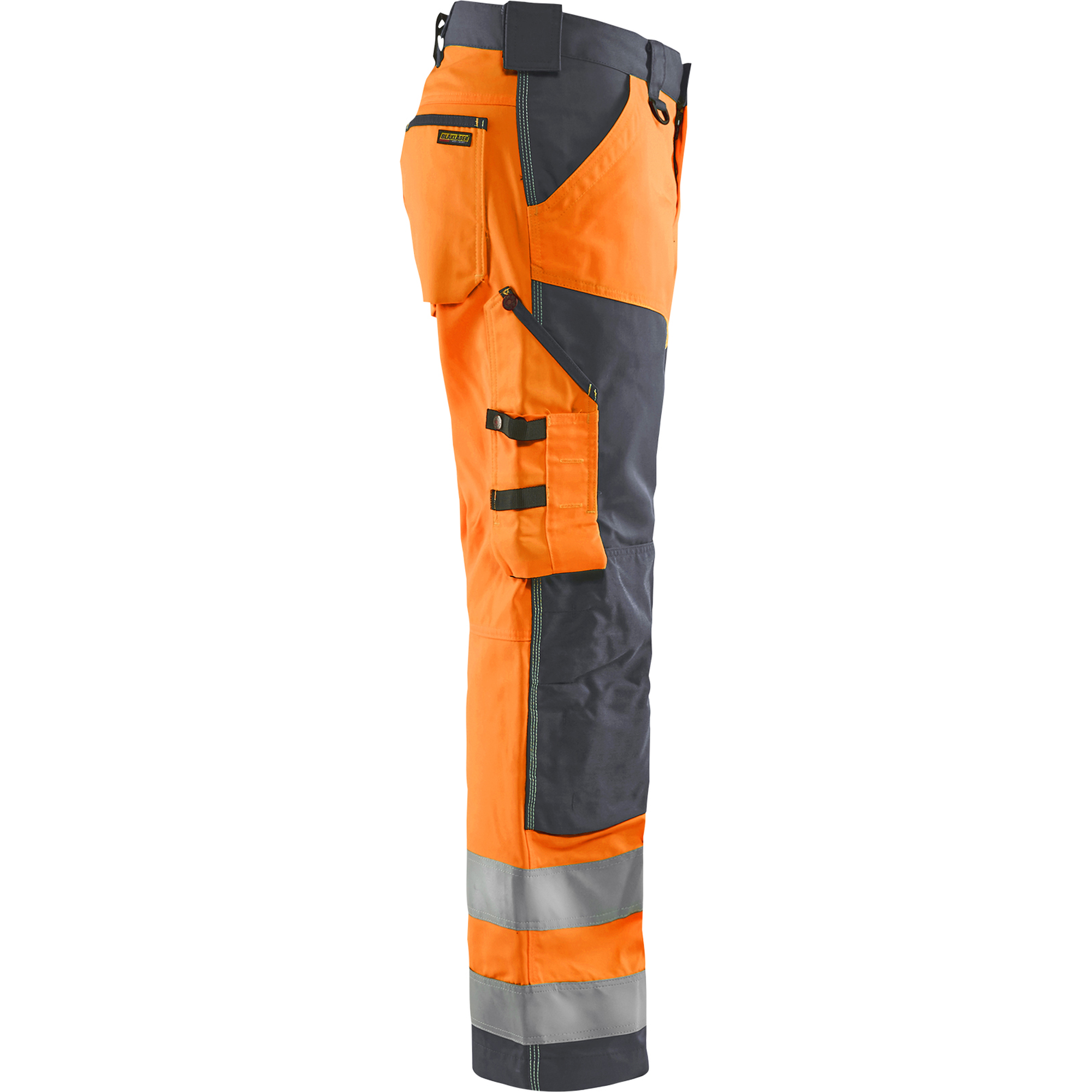 Blaklader High Vis Work Trousers, Orange/Medium Grey (2)