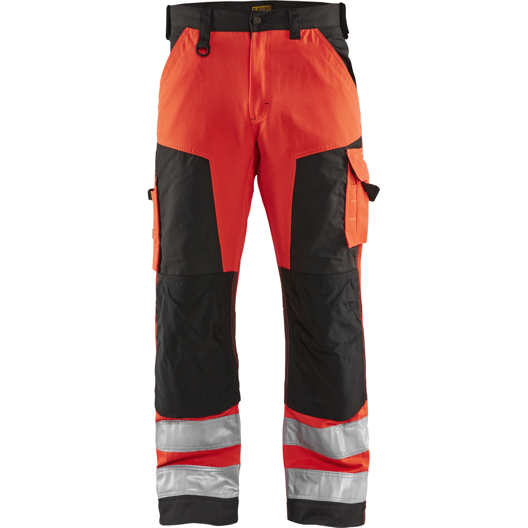 Blaklader High Vis Work Trousers, Red/Black