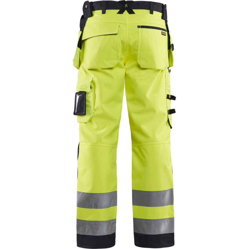 Blaklader High Vis Softshell Work Trousers, Yellow/Black (4)