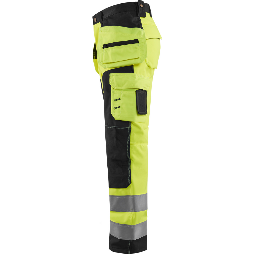 Blaklader High Vis Softshell Work Trousers, Yellow/Black (3)