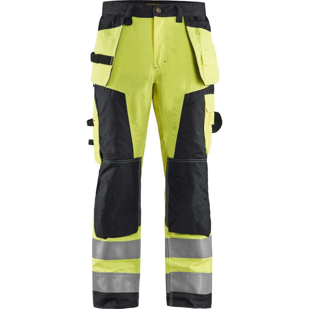 Blaklader High Vis Craftsman Work Trousers, Yellow/Black