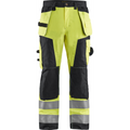 Blaklader High Vis Craftsman Work Trousers, Yellow/Black