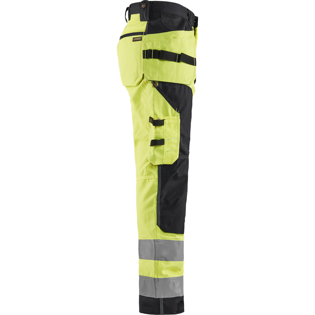 Blaklader High Vis Craftsman Work Trousers, Yellow/Black (2)