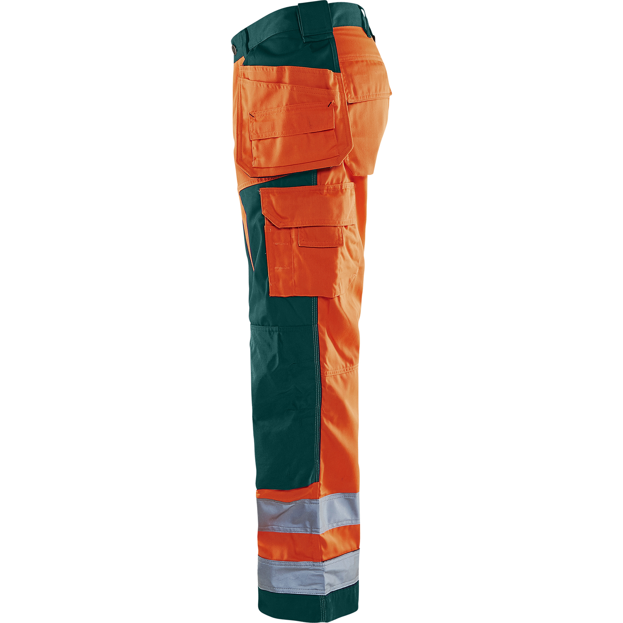 Blaklader High Vis Craftsman Work Trousers, Orange/Green (2)