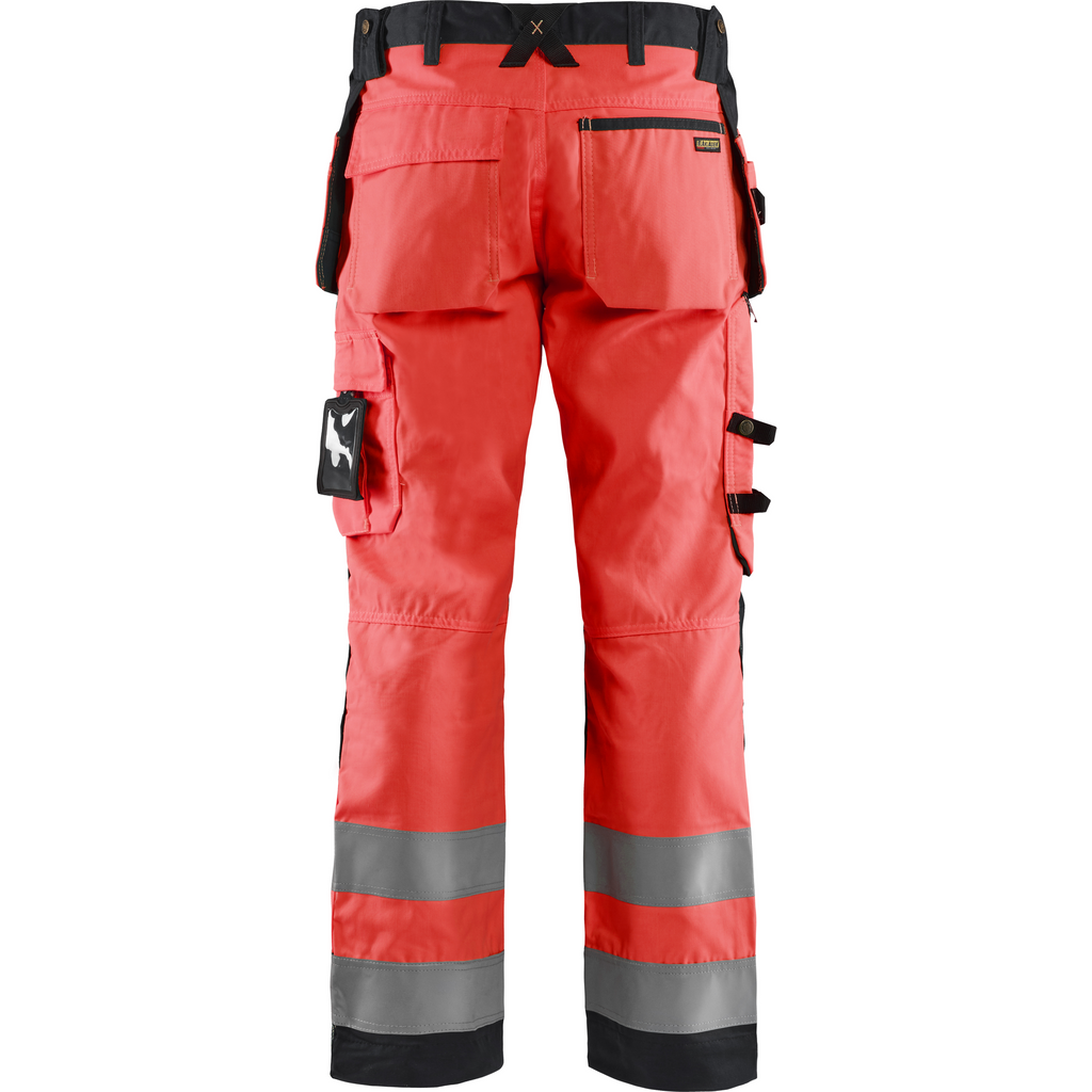 Blaklader High Vis Craftsman Work Trousers, Red/Black (4)
