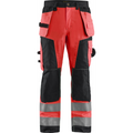 Blaklader High Vis Craftsman Work Trousers, Red/Black