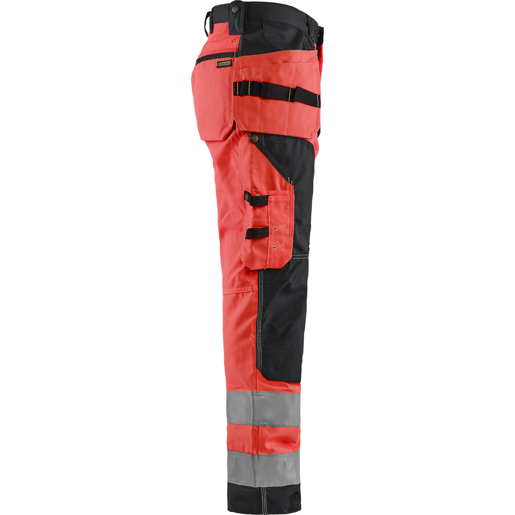 Blaklader High Vis Craftsman Work Trousers, Red/Black (2)